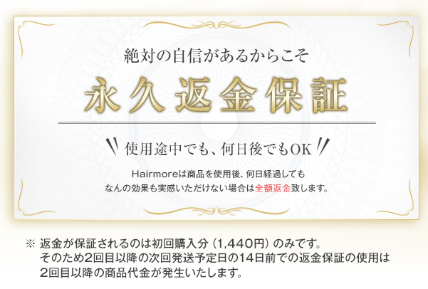 永久返金保証の説明